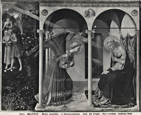 Anderson — Madrid - Beato Angelico - L'Annunciazione - Gall. del Prado — particolare